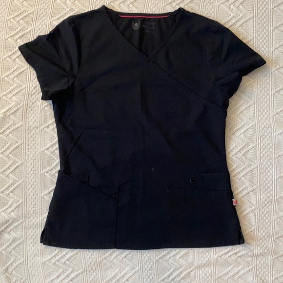 Urbane Other - USED! Fair/Good Condition! Urbane Scrub Top! Black!! Sophie Mock Wrap Top!